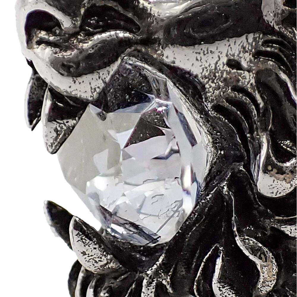Gucci Lion Head Motif Silver Ring Crystal Size - Picture 2 of 5